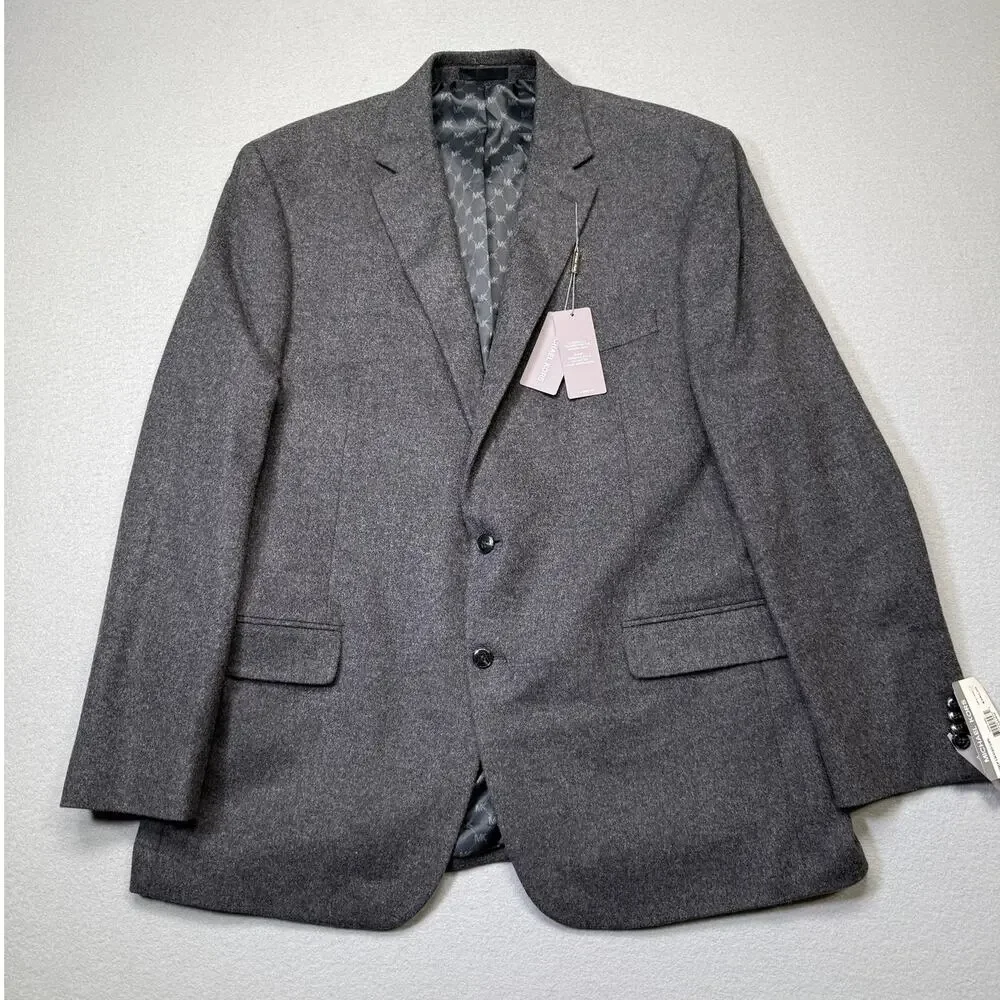 Michael Kors Men's Wool Cashmere Luxury Classic Fit Sport Coat Charcoal 46L $450